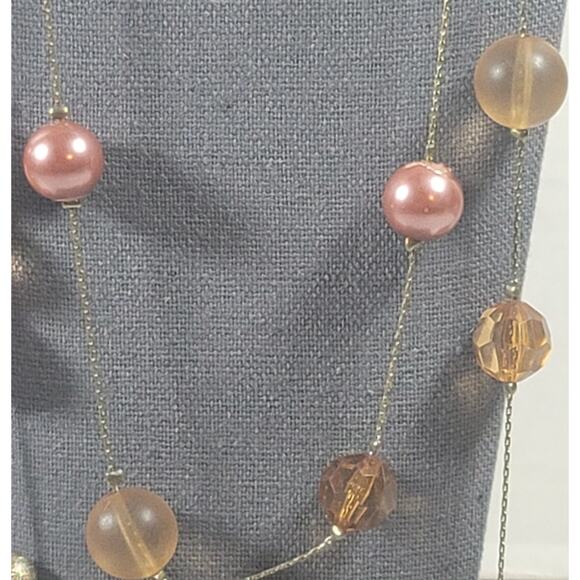 Double Strand Iridescent Beads 16" Chain Necklace - Picture 2 of 4